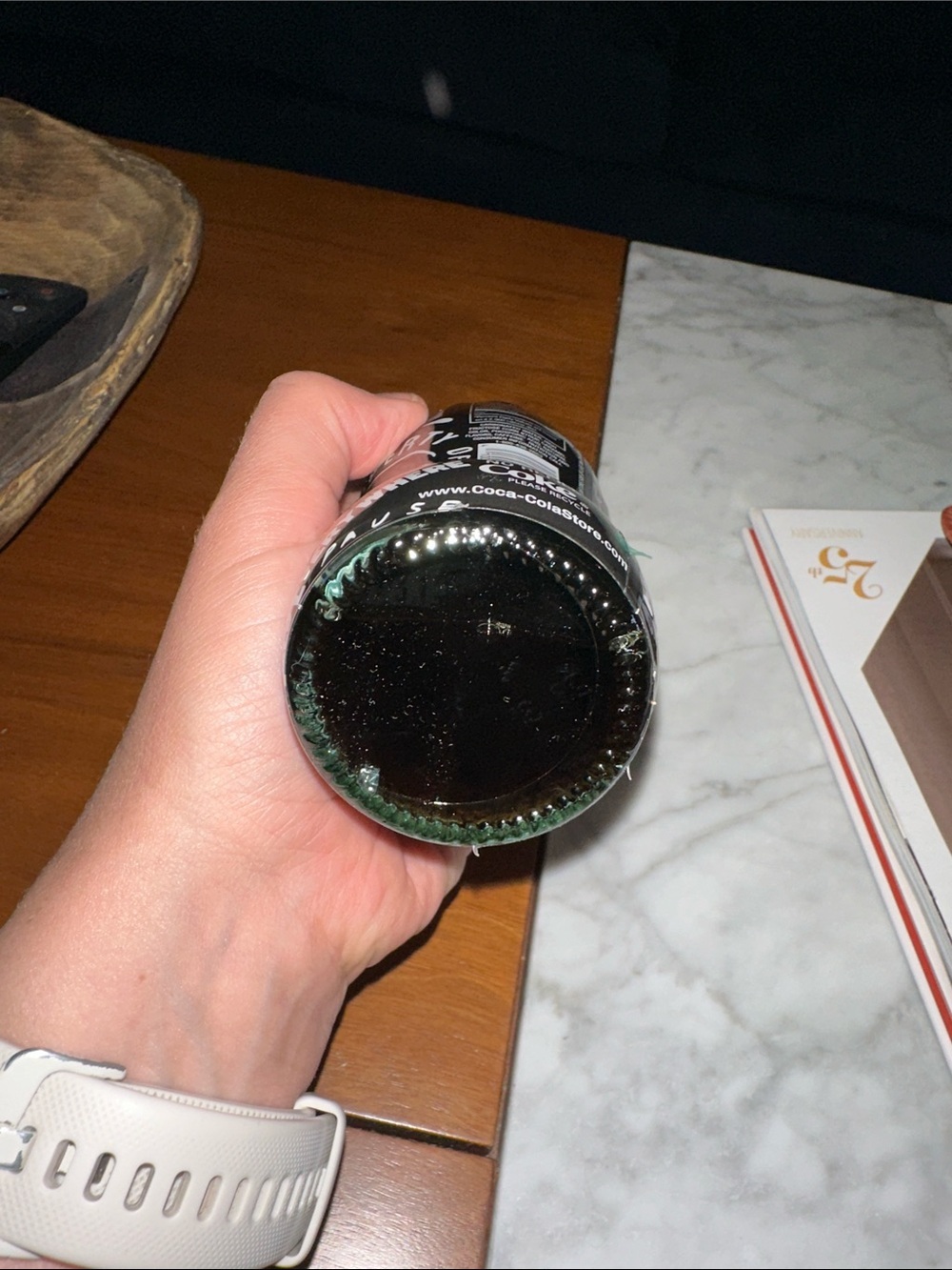 Coca Cola Black Bottle with White Graphic and Red Cap - Picture 5 of 6